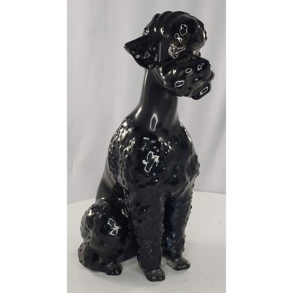 Hutschenreuther Black Poodle Figurine Sitting Hans Achtziger Germany Vintage - Picture 6 of 9
